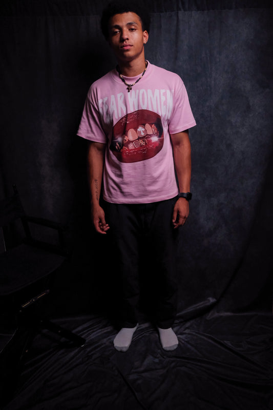 Pink Statement Grills Tee (PINK SHIRT WITH WHITE CROSS)