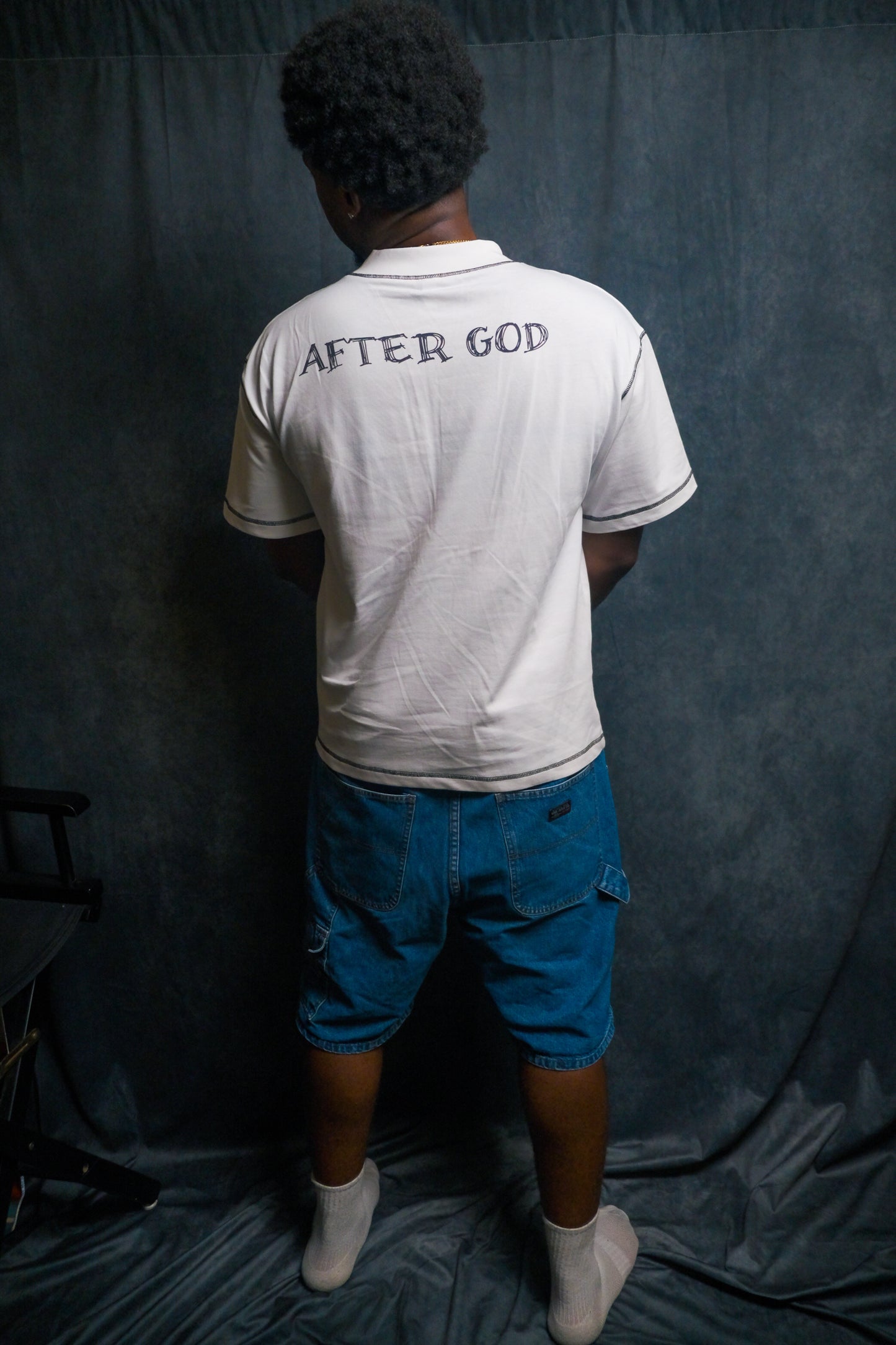 White Statement Grills Tee (WHITE SHIRT WITH BLACK CROSS)