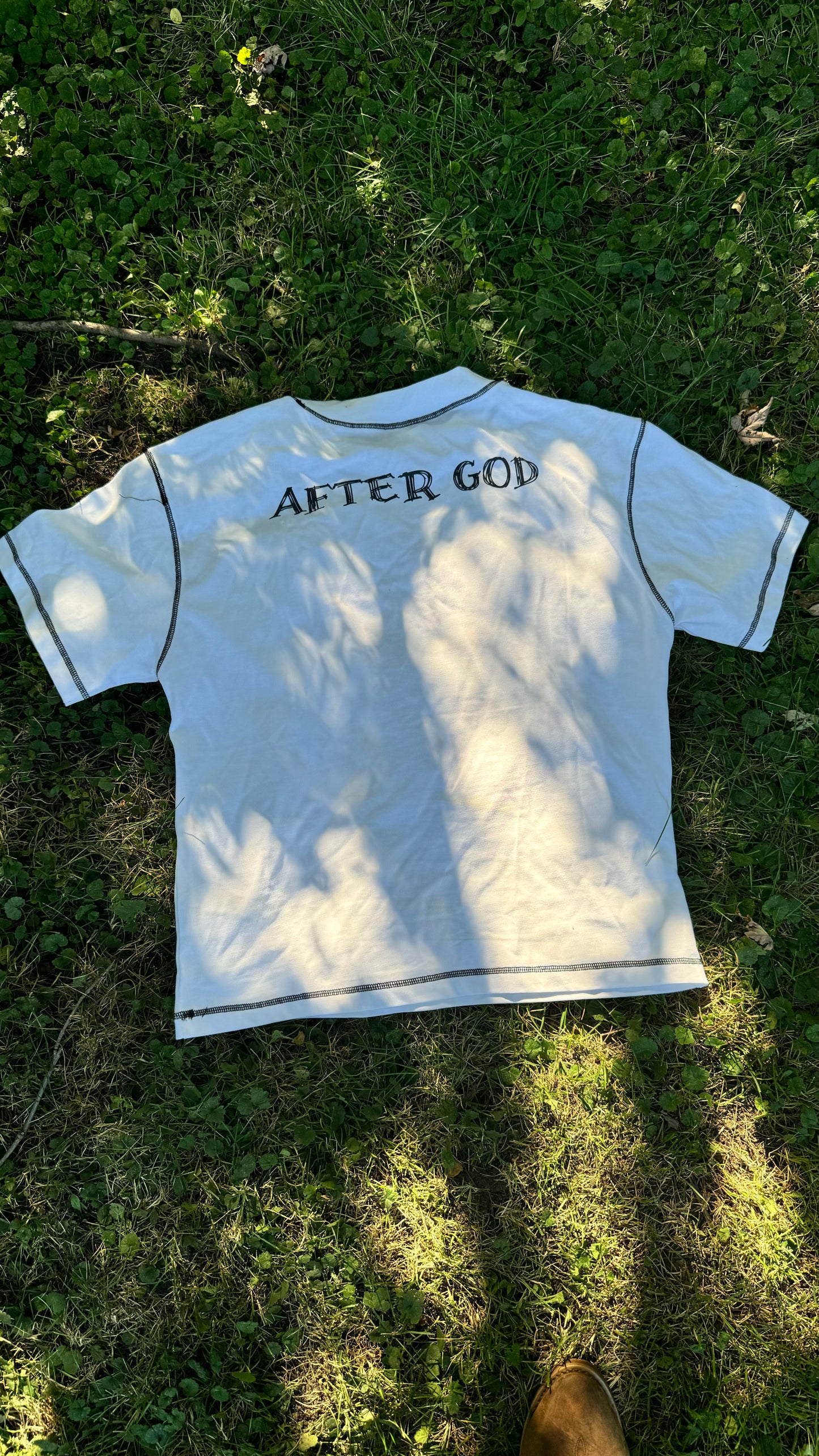 White Statement Grills Tee (WHITE SHIRT WITH BLACK CROSS)